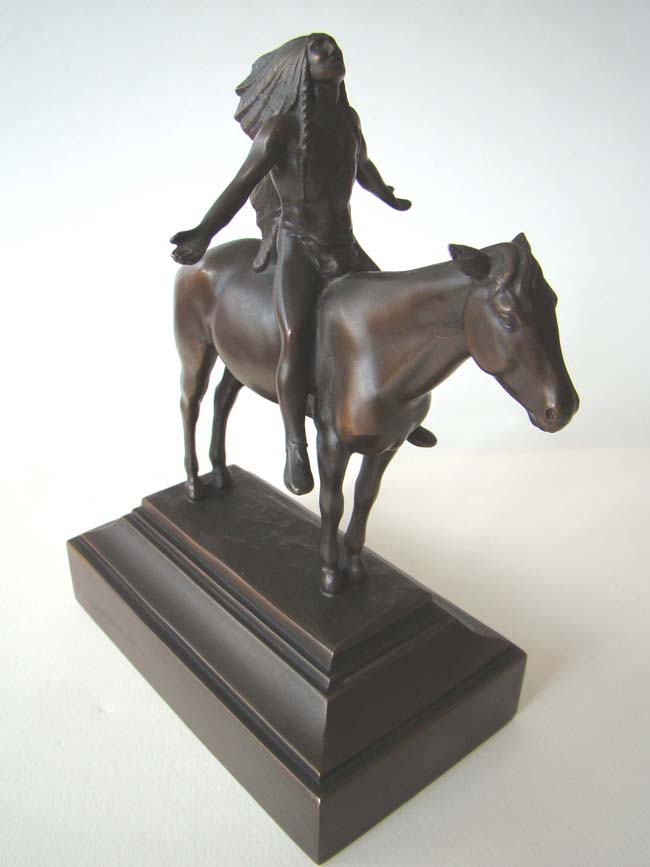 A RARE and SUPERB pair of Antique Bookends depicting Cyrus Dallin's famous sculpture "APPEAL TO THE GREAT SPIRIT" circa 1936